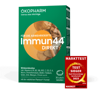 Immun44 Lutschtabletten mit Markettest Siegel