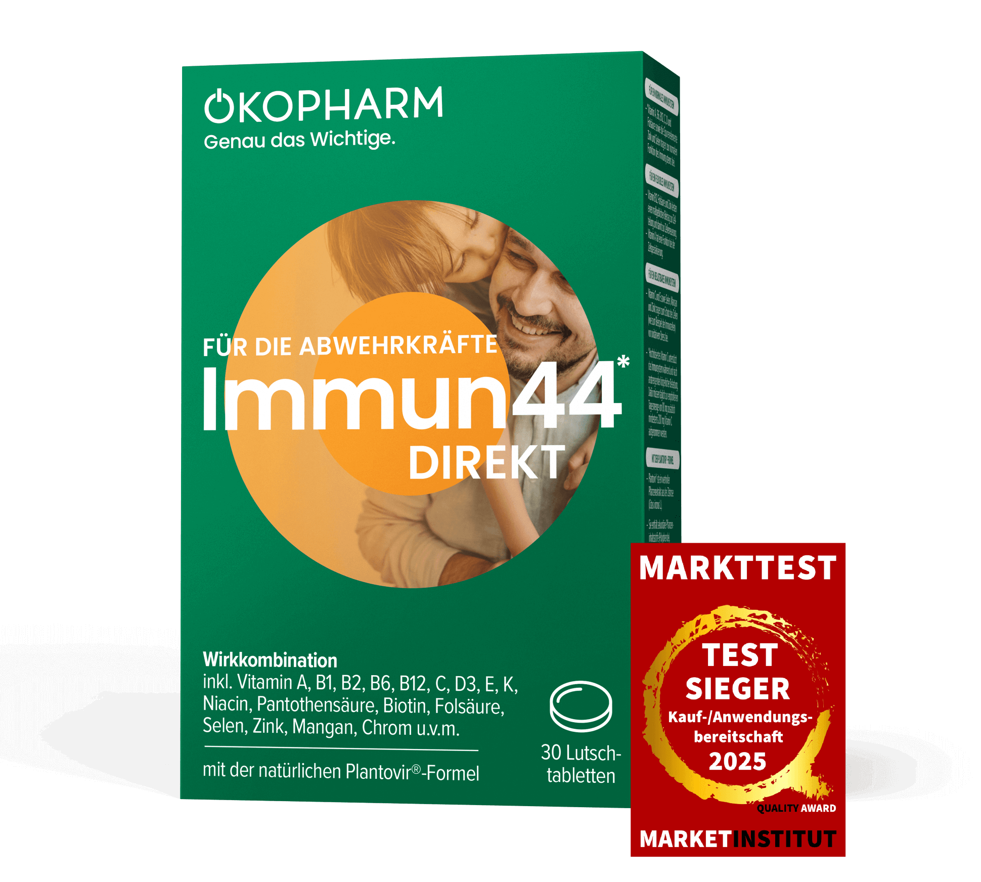 Immun44 Lutschtabletten mit Markettest Siegel