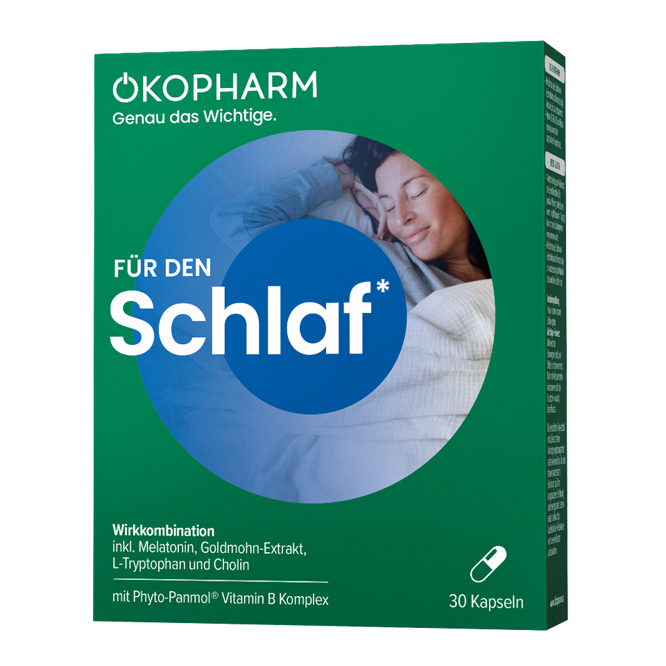 Wirkstoffkombination für den Schlaf Pflanzliche Melatonin Kapsel für besseren Schlaf ÖKOPHARM®