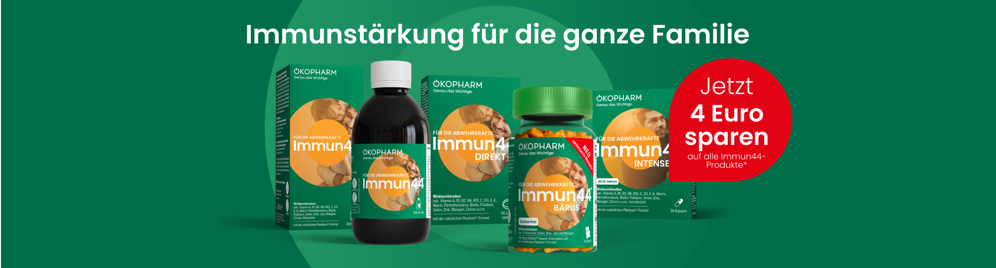 Immun44 Produktpalette für die ganze Familie - Spare im November 4 Euro