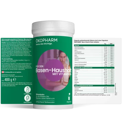 ÖKOPHARM Für den Basen-Haushalt mit Vitaminen, Inhaltstoffe 400 g Pulver