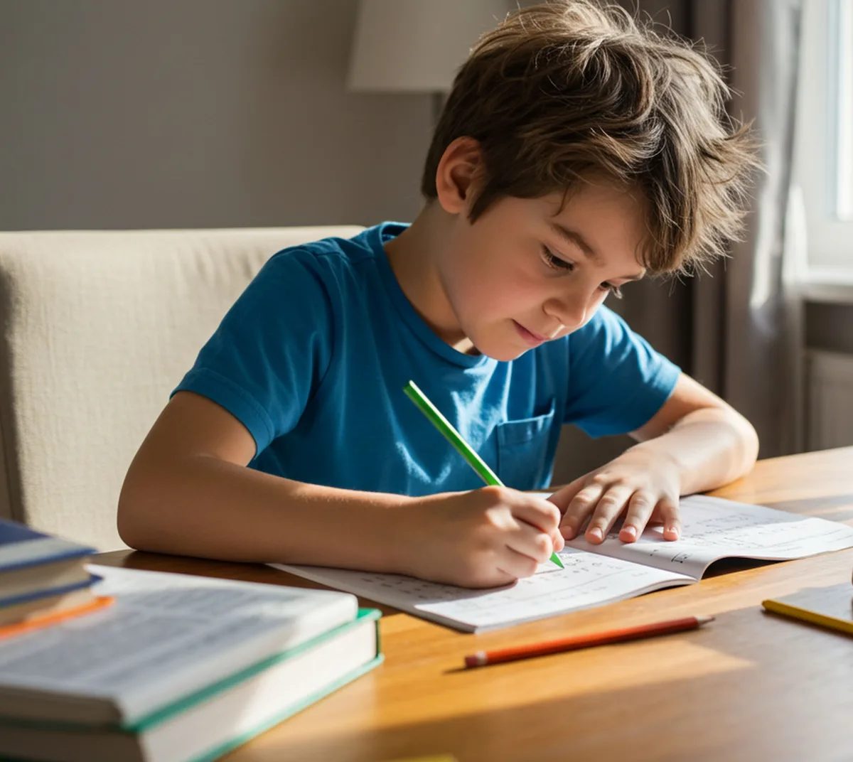 Schüler beim konzentrierten Lernen